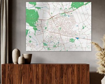 Kaart van Deurne in de stijl Urban Ivory van Map Art Studio