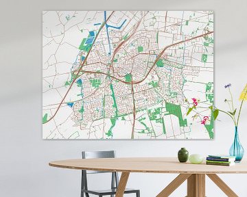 Kaart van Roosendaal in de stijl Urban Ivory van Map Art Studio