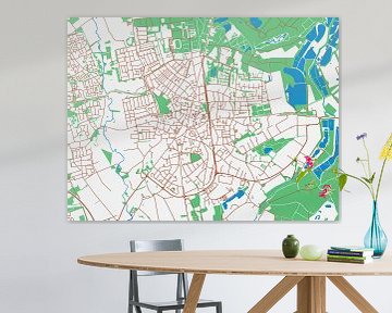 Kaart van Valkenswaard in de stijl Urban Ivory van Map Art Studio