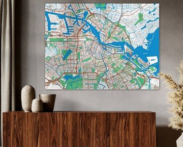 Kaart van Amsterdam in de stijl Urban Ivory van Map Art Studio