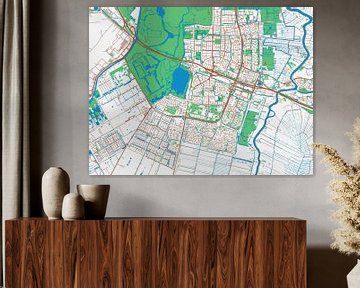 Kaart van Amstelveen in de stijl Urban Ivory van Map Art Studio