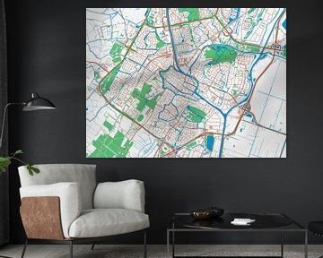 Kaart van Alkmaar in de stijl Urban Ivory van Map Art Studio