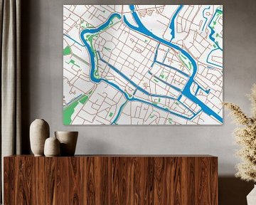Kaart van Alkmaar Centrum in de stijl Urban Ivory van Map Art Studio