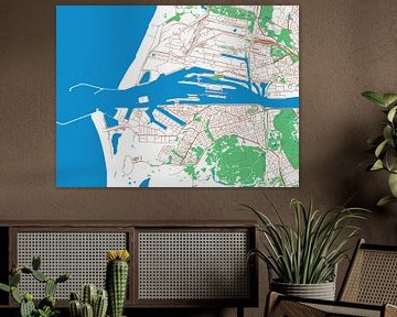 Kaart van IJmuiden in de stijl Urban Ivory van Map Art Studio