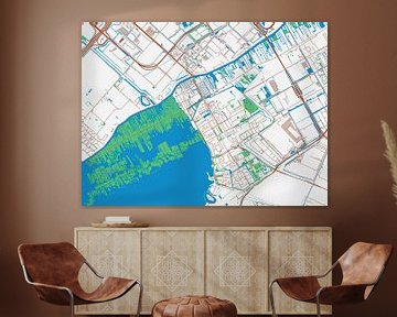 Kaart van Aalsmeer in de stijl Urban Ivory van Map Art Studio