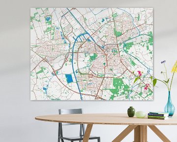Kaart van Almelo in de stijl Urban Ivory van Map Art Studio
