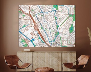 Kaart van Utrecht Centrum in de stijl Urban Ivory van Map Art Studio