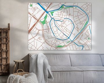 Kaart van Amersfoort Centrum in de stijl Urban Ivory van Map Art Studio