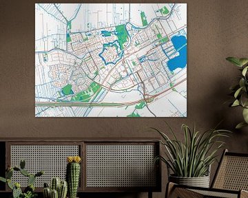 Carte de Woerden dans le style Urban Ivory sur Map Art Studio