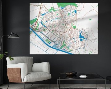 Carte de Houten dans le style Urban Ivory sur Map Art Studio