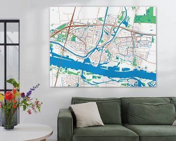 Kaart van Gorinchem in de stijl Urban Ivory van Map Art Studio