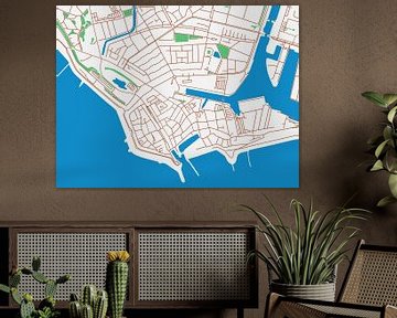 Map of Vlissingen Centrum in the style Urban Ivory by Map Art Studio