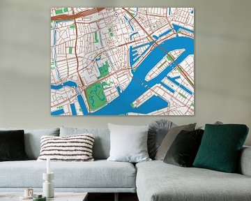 Karte von Rotterdam Centrum im Stil von Urban Ivory von Map Art Studio