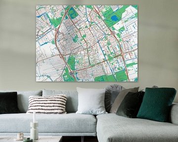 Carte de Delft dans le style Urban Ivory sur Map Art Studio