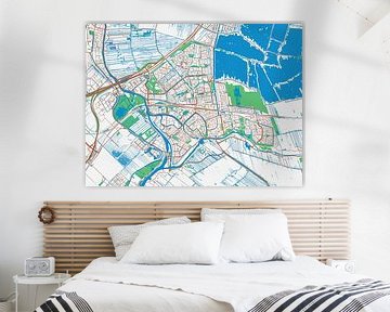 Kaart van Gouda in de stijl Urban Ivory van Map Art Studio
