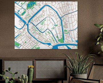 Kaart van Gouda Centrum in de stijl Urban Ivory van Map Art Studio