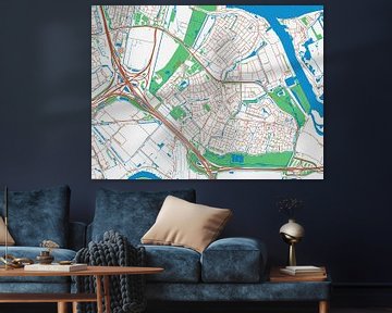 Kaart van Ridderkerk in de stijl Urban Ivory van Map Art Studio