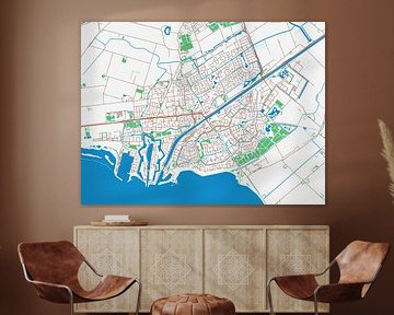 Karte von Hellevoetsluis im Stil von Urban Ivory