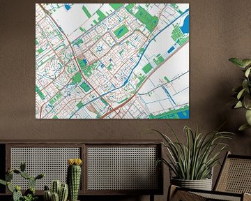 Kaart van Leidschendam in de stijl Urban Ivory van Map Art Studio