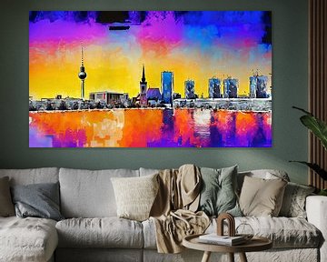 Berlin skyline at sunset