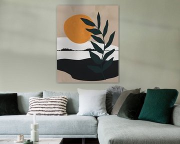 Boom in de ochtend minimalistisch landschap van Tanja Udelhofen