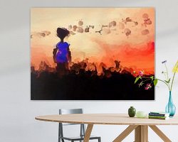 Voorbeeld van het werk in een kamer