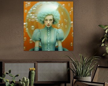 Modernes Porträt "Leben in einer Blase" von Carla Van Iersel