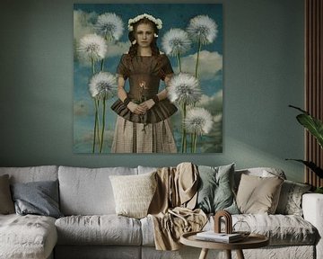 Vintage Beauty with Dandelions van Yvonne Zeldenthuis