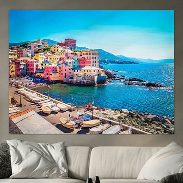 Genua met gekleurde huizen