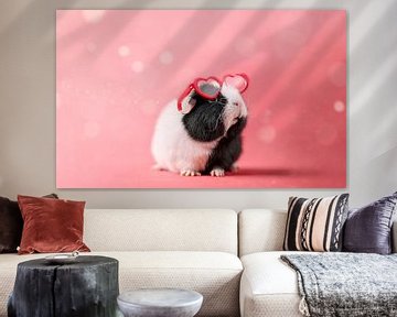 Cavia Hartjesbril - cavia kinderkamer - cavia roze van Marloes van Antwerpen