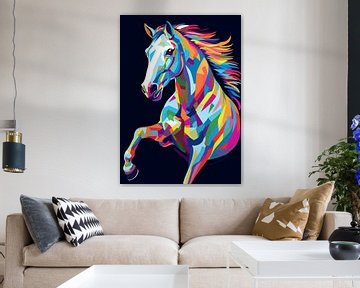 Horse Wild Nature WPAP Color Style by Qreative