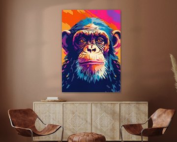 Monkey Wild Nature WPAP Color Style sur Qreative