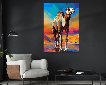 Kamel Wild Nature WPAP Farbe Stil von Qreative