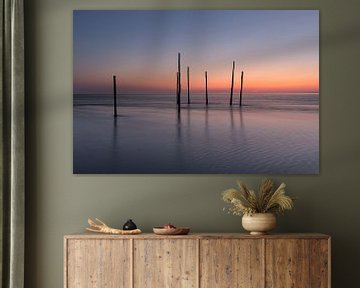 Serene calm at fishing poles on the mud flats by KB Design & Photography (Karen Brouwer)