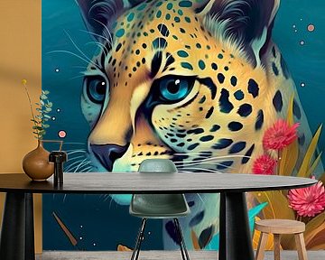 Colourful animal portrait: Leopard by Christian Ovís