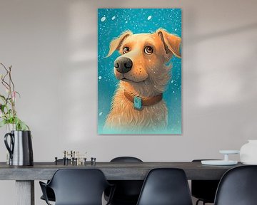 Portrait d'animal coloré : chien sur Christian Ovís