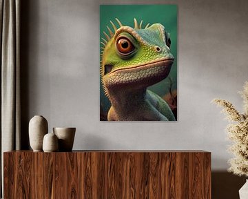 Portrait d'animal coloré : Lézard sur Christian Ovís