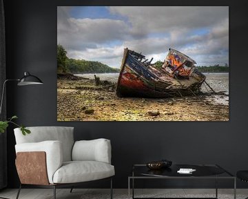 HDR urbex Cimetiere a bateaux ship graveyard at Quelmer brittany by W J Kok