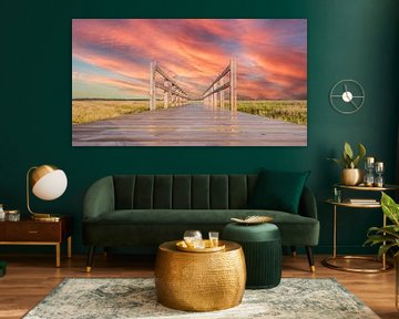 Brug naar het strand aan de Noordzee van Animaflora PicsStock