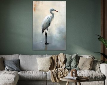 Kraanvogel schilderij van Digitale Schilderijen