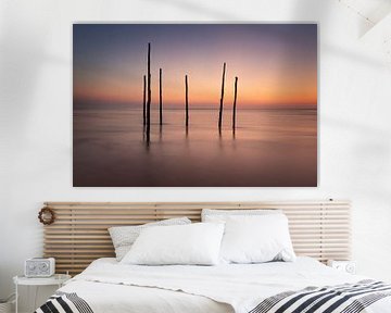 Visstokken in de Waddenzee tijdens zonsondergang van KB Design & Photography (Karen Brouwer)