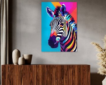 Zebra Dieren Pop Art Kleurstijl van Qreative