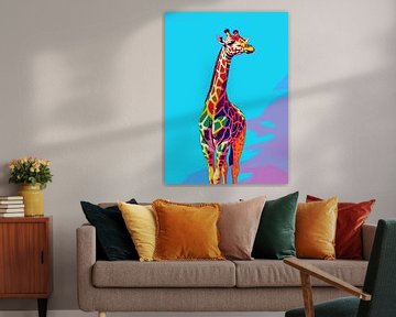 Giraffe Animal Pop Art Color Style by Qreative