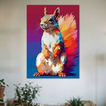 Eekhoorn Wilde Natuur WPAP Kleurstijl