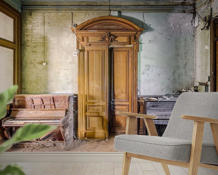 Voorbeeld van het werk in een kamer