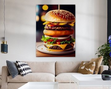 Smakelijke hamburger (a.i. art)