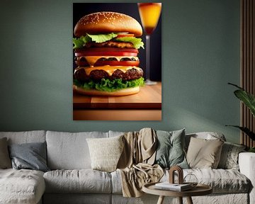 Smakelijke hamburger (a.i. art)