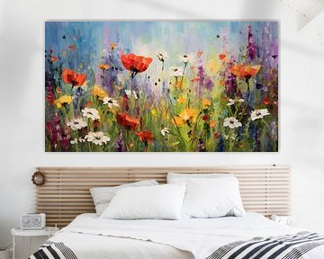 Kleurige bloementuin impressionisme, veldbloemen, zaaimengsel van Jan Bechtum