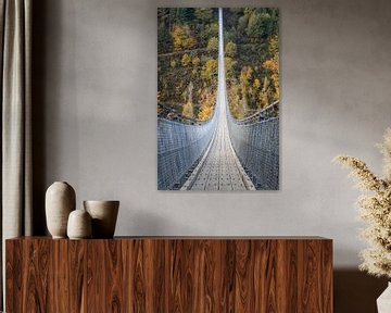 Pont suspendu de Geierlay, Allemagne en automne sur Bart Ceuppens