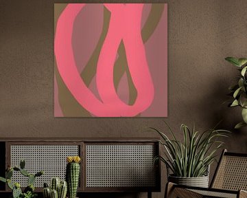 Colorful and playful modern abstract lines in neon pink, green, purple by Dina Dankers